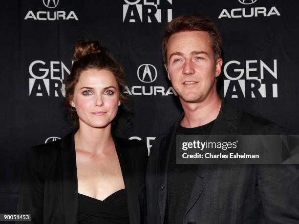 Actors Keri Russell and Edward Norton attend the special screening of "Leaves of Grass" at Sunshine Cinema on March 25, 2010 in New York City.