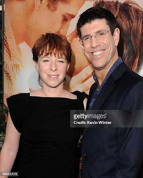 Director Julie Anne Robinson and Chairman of The Walt Disney Studios Rich Ross arrive at the premiere of Touchstone Picture's "The Last Song" held at...