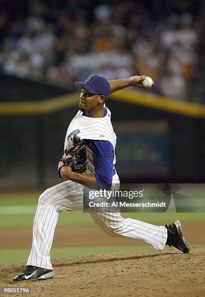 Arizona Diamondbacks Tony Pena pitches against the Florida Marlins August 13, 2006 in Phoenix. The Marlins won 6 - 5.