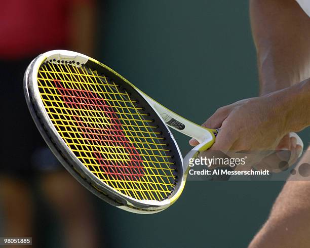 Guillermo Canas in the men's final at the 2007 Sony Ericsson Open at Crandon Park in Key Biscayne, Florida on April 1, 2007. Novak Djokovic defeated...