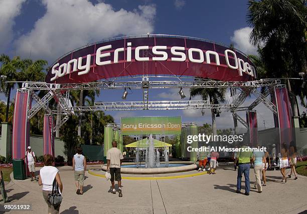 Entrance to the Crandon Park Tennis Center before the men's final at the 2007 Sony Ericsson Open at Crandon Park in Key Biscayne, Florida on April 1,...