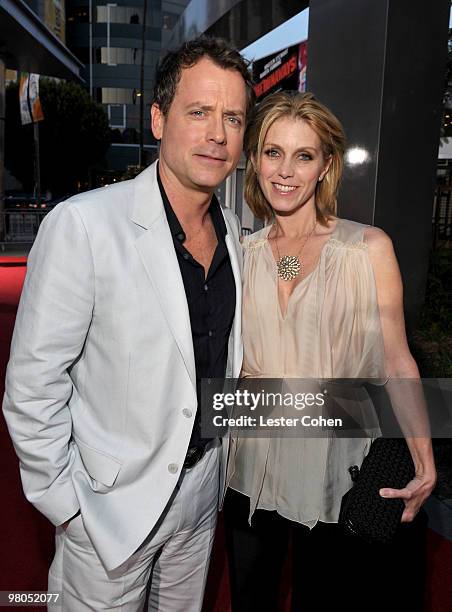 Actor Greg Kinnear and wife Helen Labdon arrive at the "The Last Song" Los Angeles premiere held at ArcLight Hollywood on March 25, 2010 in...