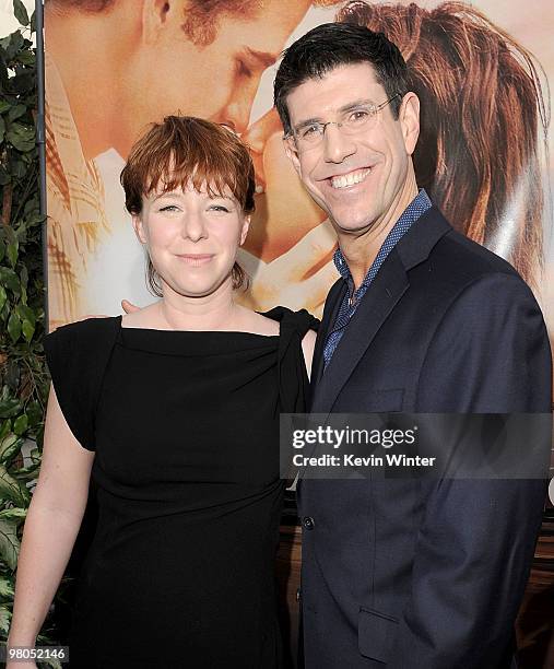 Director Julie Anne Robinson and Chairman of The Walt Disney Studios Rich Ross arrive at the premiere of Touchstone Picture's "The Last Song" held at...