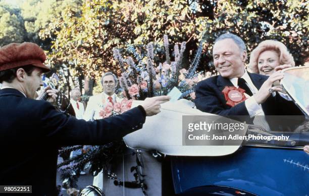 Frank Sinatra is the Grand Marshal at the Tournament of the Roses Parade on Jan 1, 1980 in Pasadena, California.