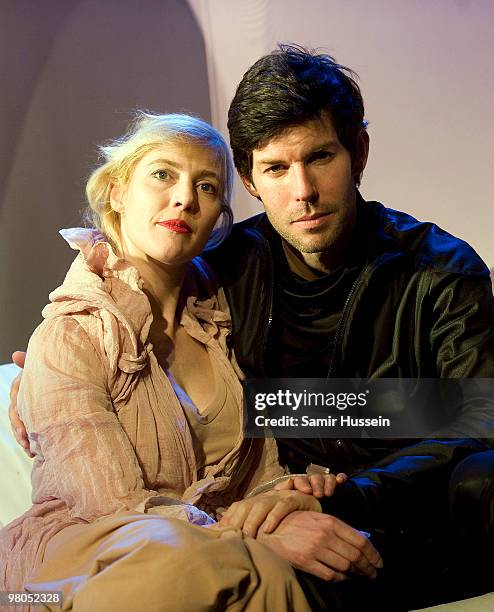 Anna Winslet, sister of Kate Winslet and Christoph Dostal star in a scene from 'The Power of Love' at The Courtyard Theatre on March 25, 2010 in...