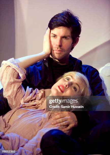 Anna Winslet, sister of Kate Winslet and Christoph Dostal star in a scene from 'The Power of Love' at The Courtyard Theatre on March 25, 2010 in...