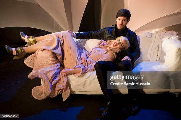 Anna Winslet, sister of Kate Winslet and Christoph Dostal star in a scene from 'The Power of Love' at The Courtyard Theatre on March 25, 2010 in...