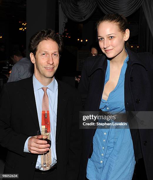 Director Tim Blake Nelson and actress Leelee Sobieski attend the after party for a special screening of "Leaves of Grass" at Levant East at the Hotel...