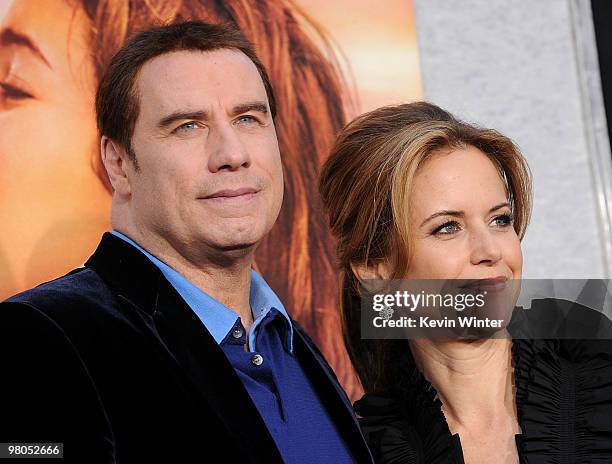 Actor John Travolta and actress Kelly Preston arrive at the premiere of Touchstone Picture's "The Last Song" held at ArcLight Hollywood on March 25,...