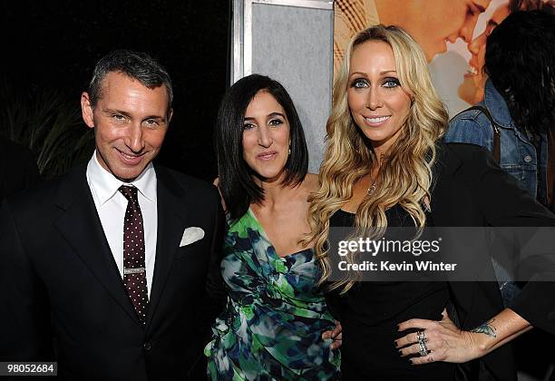 Producers Adam Shankman, Jennifer Gibgot, and executive producer Tish Cyrus arrive at the premiere of Touchstone Picture's "The Last Song" held at...