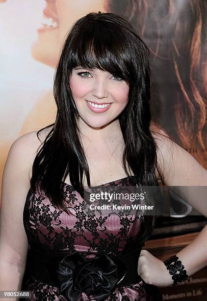 Actress Carrie Malabre arrives at the premiere of Touchstone Picture's "The Last Song" held at ArcLight Hollywood on March 25, 2010 in Los Angeles,...