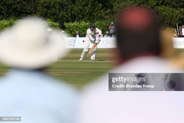 Zac Crawley of Kent bats on day two of the Specsavers County Championship: Division Two match between Kent and Warwickshire at The Nevill Ground on...