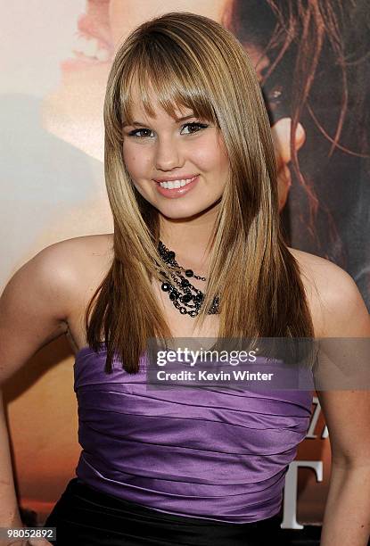 Actress Debby Ryan arrives at the premiere of Touchstone Picture's "The Last Song" held at ArcLight Hollywood on March 25, 2010 in Los Angeles,...