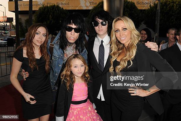 Brandi Cyrus, Trace Cyrus, Noah Cyrus, Braison Cyrus, and Tish Cyrus arrive at the premiere of Touchstone Picture's "The Last Song" held at ArcLight...