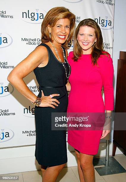 Hoda Kotb and Trish Regan attend the NLGJA's 15th Annual New York Benefit at Mitchell Gold & Bob Williams SoHo Store on March 25, 2010 in New York...
