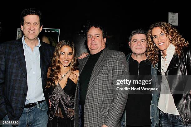 Zach Horowitz, Debi Nova, Paul Foley, Gustavo Santaolalla and Lisa Braude attend the Debi Nova performance at The Viper Room on March 25, 2010 in Los...