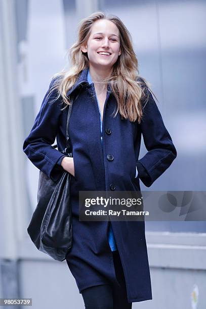 Actress Leelee Sobieski walks in Soho on March 25, 2010 in New York City.