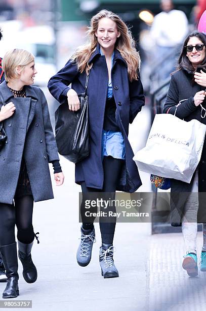 Actress Leelee Sobieski walks in Soho on March 25, 2010 in New York City.
