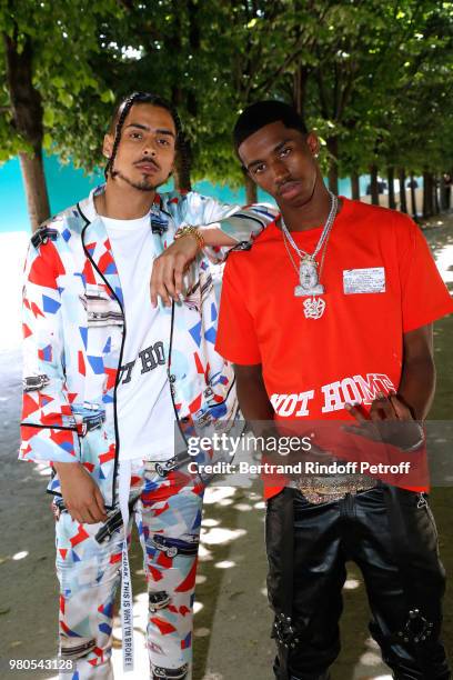 Quincy Brown and his brother Christian Casey Combs attend the Louis Vuitton Menswear Spring/Summer 2019 show as part of Paris Fashion Week on June...