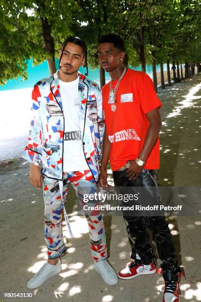 Quincy Brown and his brother Christian Casey Combs attend the Louis Vuitton Menswear Spring/Summer 2019 show as part of Paris Fashion Week on June...