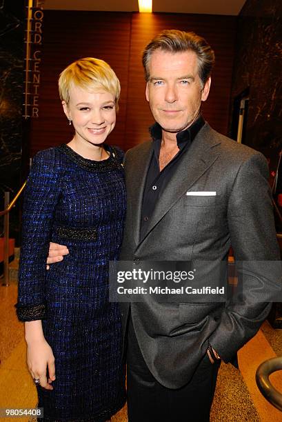 Actors Carey Mulligan and Pierce Brosnan attend "The Greatest" Los Angeles Premiere After Party at Linwood Dunn Theater at the Pickford Center for...