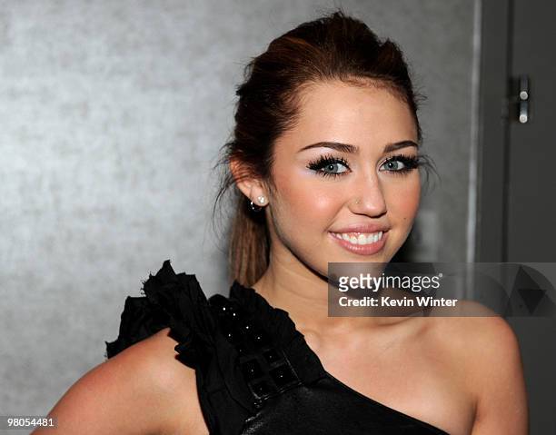 Actress Miley Cyrus arrives at the afterparty for the premiere of Touchstone Pictures' "The Last Song" at The W Hotel on March 25, 2010 in Los...