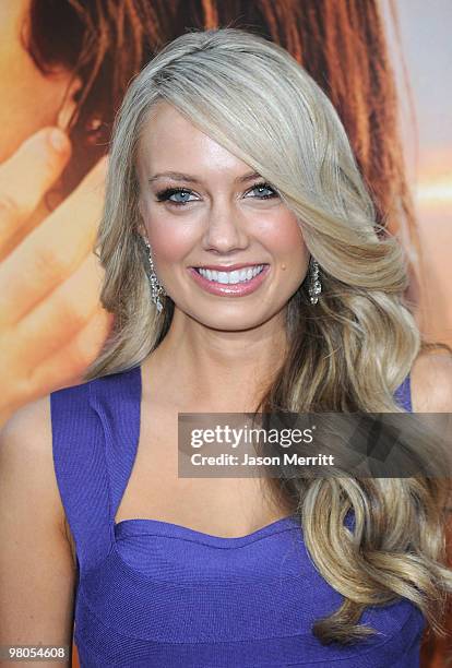 Actress Melissa Ordway arrives at the "The Last Song" Los Angeles premiere held at ArcLight Hollywood on March 25, 2010 in Hollywood, California.