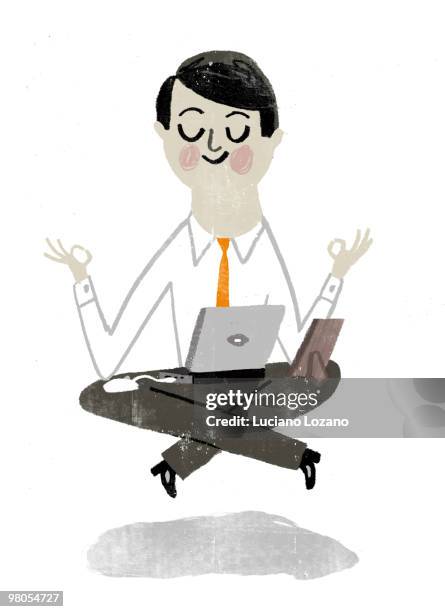 happy work - serene people stock-grafiken, -clipart, -cartoons und -symbole