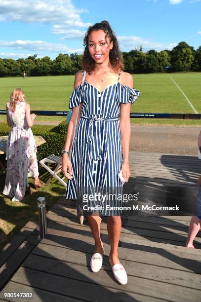Morgan Lake attends the Laureus Polo Cup the at Ham Polo Club on June 21, 2018 in Richmond, England.