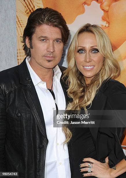 Billy Ray Cyrus and Tish Cyrus arrive at the "The Last Song" Los Angeles premiere held at ArcLight Hollywood on March 25, 2010 in Hollywood,...