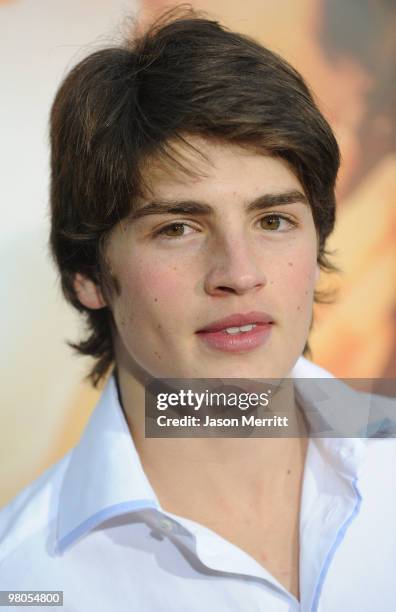 Actor Gregg Sulkin arrives at the "The Last Song" Los Angeles premiere held at ArcLight Hollywood on March 25, 2010 in Hollywood, California.