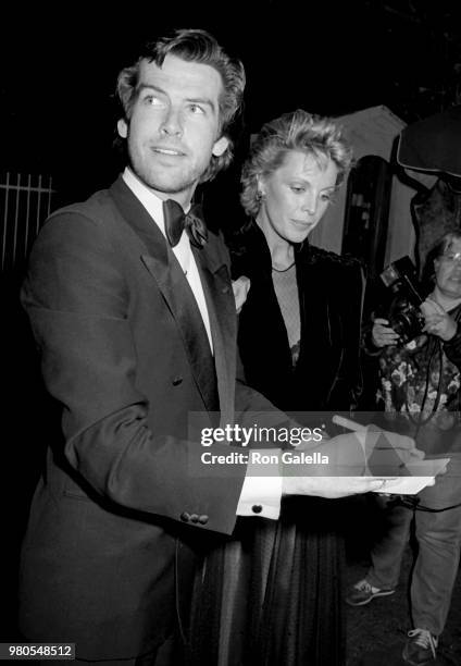 Pierce Brosnan and Cassandra Harris attend 11th Annual People's Choice Awards on March 14, 1985 at the Santa Monica Civic Auditorium in Santa Monica,...