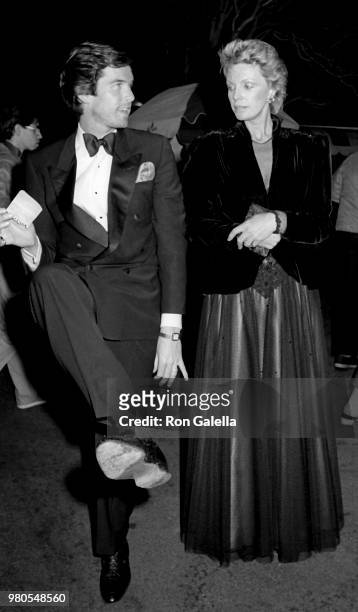 Pierce Brosnan and Cassandra Harris attend 11th Annual People's Choice Awards on March 14, 1985 at the Santa Monica Civic Auditorium in Santa Monica,...