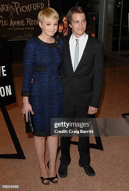 Carey Mulligan and Johnny Simmons arrives at "The Greatest" Los Angeles Premiere at Linwood Dunn Theater at the Pickford Center for Motion Study on...