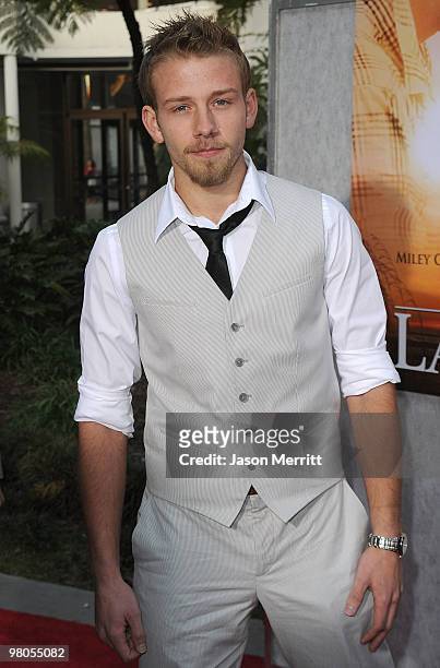 Robert Adam Barnett arrives at the "The Last Song" Los Angeles premiere held at ArcLight Hollywood on March 25, 2010 in Hollywood, California.