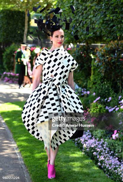 Racegoer attends the third day of Royal Ascot on June 21, 2018 in Ascot, England.