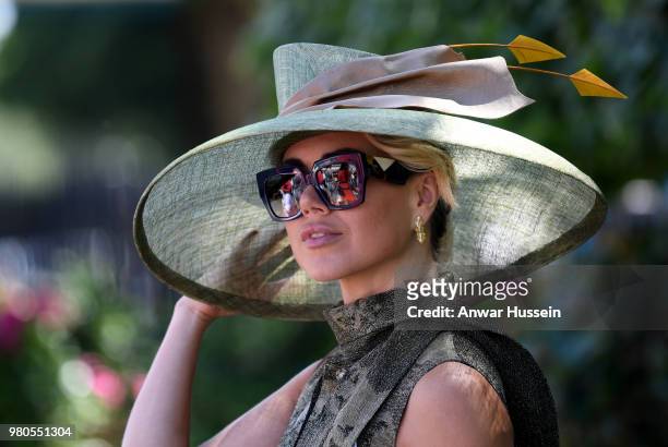 Racegoer attends the third day of Royal Ascot on June 21, 2018 in Ascot, England.
