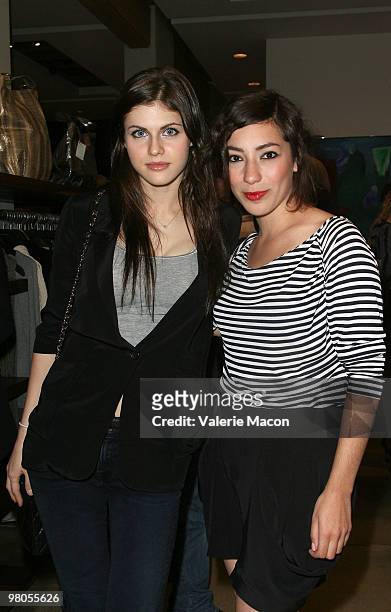 Actress Alexandra Daddario and editor Zoe Glassner attend an Evening of Italian Fashion and Style on March 25, 2010 in Los Angeles, California.