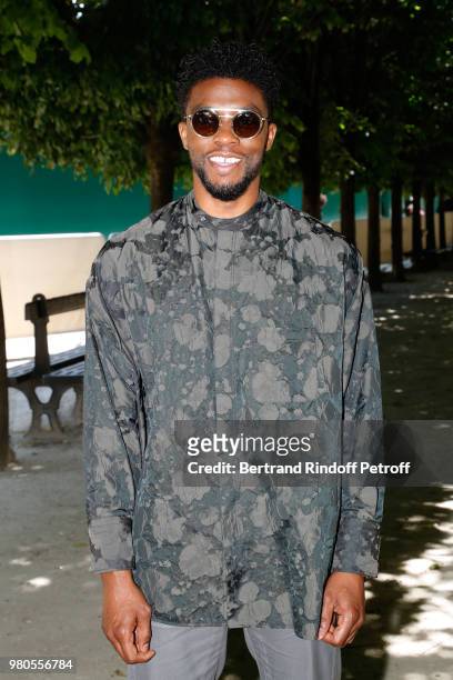 Actor Chadwick Boseman attends the Louis Vuitton Menswear Spring/Summer 2019 show as part of Paris Fashion Week on June 21, 2018 in Paris, France.
