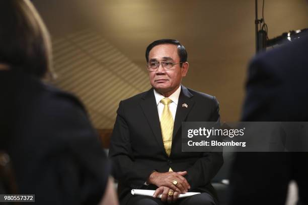 Prayuth Chan-Ocha, Thailand's prime minister, listens during an interview in London, U.K., on Thursday, Jun. 21, 2018. Thailand wants to reach a...