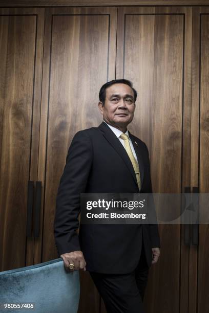 Prayuth Chan-Ocha, Thailand's prime minister, poses for a photograph following an interview in London, U.K., on Thursday, Jun. 21, 2018. Thailand...