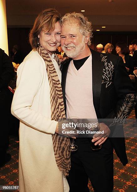 Rose Lane Leavell and Rolling Stones keyboardist Chuck Leavell at the Alabama Music Hall of Fame's 13th Induction Banquet and Awards Show at the...