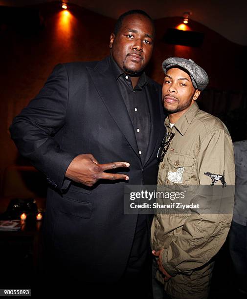 Quinton Aaron and Jas Anderson attend the Ocean Style TV launch party at Varanda on March 25, 2010 in New York City.