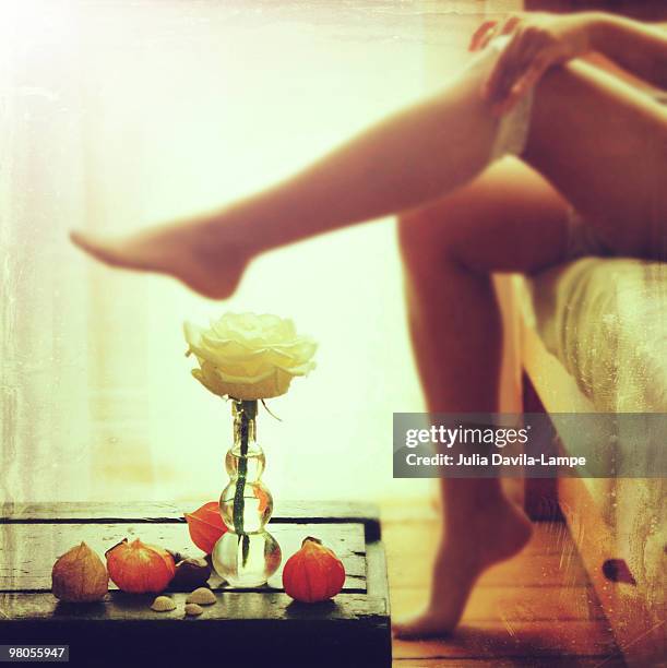 white stockings. - lampe stockfoto's en -beelden