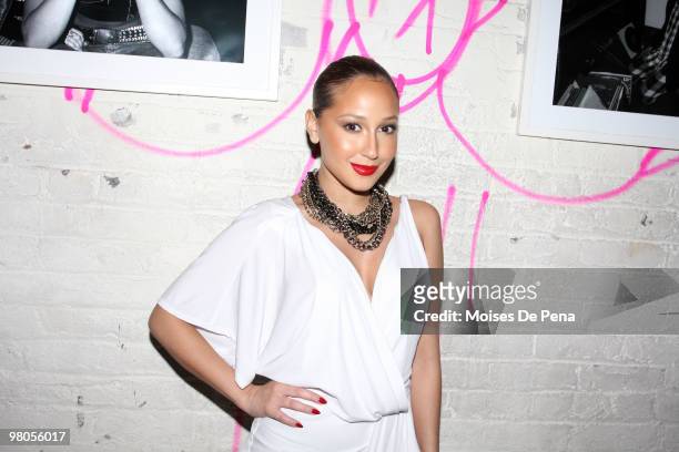 Adrienne Bailon attends the I Want Now fashion show benfiting Haiti at Tenjune on March 25, 2010 in New York City.