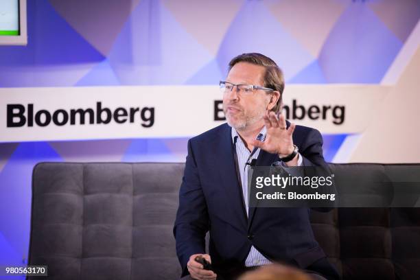 Verne Harnish, founder and chief executive officer of Gazelles Inc., speaks during the Bloomberg Breakaway CEO Summit in New York, U.S., on Thursday,...