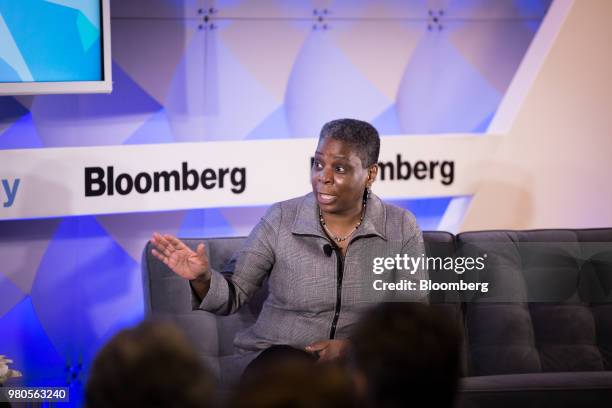 Ursula Burns, senior advisor of Teneo Holdings LLC, speaks during the Bloomberg Breakaway CEO Summit in New York, U.S., on Thursday, June 21, 2018....