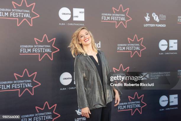 Scottish actress Shauna Macdonald attends a photocall for the UK Premiere of 'White Chamber' during the 72nd Edinburgh International Film Festival at...