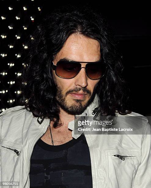 Russell Brand is seen in West Hollywood on March 25, 2010 in Los Angeles, California.