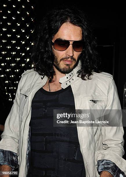 Russell Brand is seen in West Hollywood on March 25, 2010 in Los Angeles, California.